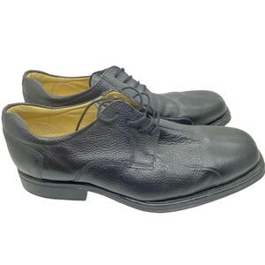 Luxury Leather Oxford Shoes Studio Belvedere Men Bay Bridge Black SZ 12 EEE Wide